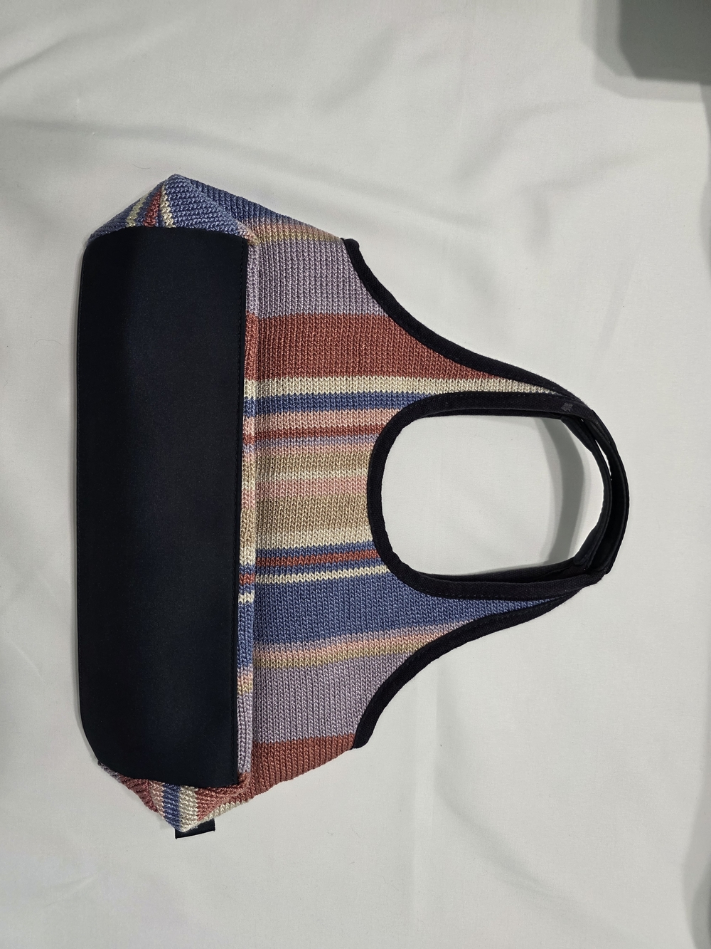 The Sak Vintage Multi-Color Striped Crochet Knit Shoulder Bag with Shell Button - Picture 2 of 4